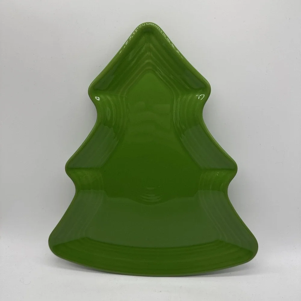 Fiestaware Shamrock Christree Shaped Plate Retired HTF Rare #2